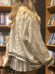 90s Aesthetic Knitted Button Cardigan