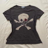 Punk Skull Print Crop Top