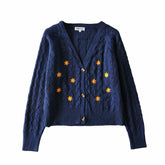 Retro Embroidery Flowers Cardigan