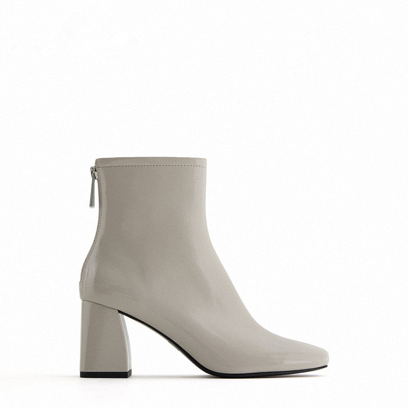 Thick heel square toe barefoot boots