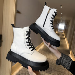 platform black short boots