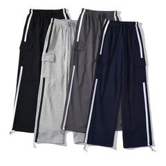 Pocket Side Stripe Baggy Sweatpants