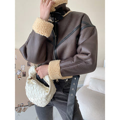 Lamb Wool Motorcycle Street Jacket