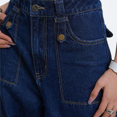 Stitched Detail Straight Leg Cargo Jeans