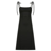 Black Sexy Big Halter Strap Dress