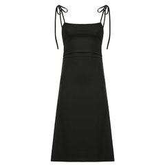 Black Sexy Big Halter Strap Dress