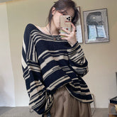 Oversized Stripe Jumper Knit Sweater