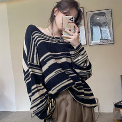 Oversized Stripe Jumper Knit Sweater