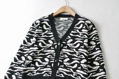 Lazy Leopard Print Knitted Cardigan