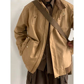 Patchwork Oversized Cargo Zip UP Jacket