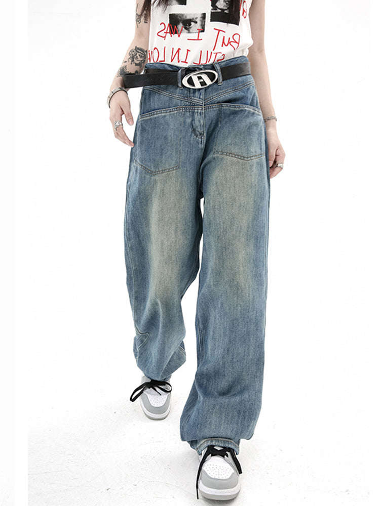 Women's Plus Size Distressed Retro Jeans