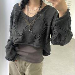 Knit Crochet Crop Sweater