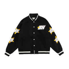 Embroidery Black Air Varsity Jacket