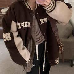 Logo Embroidery Vintage Padded Varsity Jacket