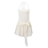 White Tiered Ruffle Mini Dress