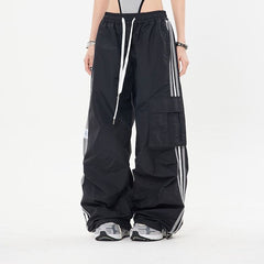 Vintage Side Striped Baggy Cargo Sweatpants