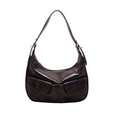 Vintage Washed Pu Leather Shoulder Bag