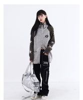 Knit Star Print Loose High Neck Cardigan