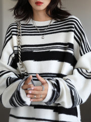 Oversized Stripe Jumper Knit Sweater