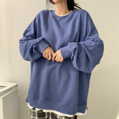 Solid Color Oversized Sweatshirt