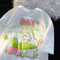 Aesthetic Cartoon Print Oversized T-shirt