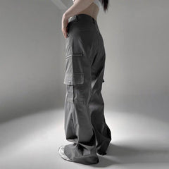 Zipper Pocket High Waist Cargo Pants