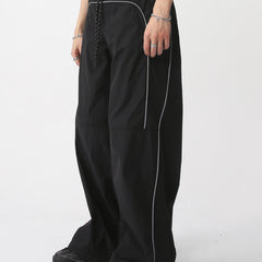 Contrast Piping Baggy Sweatpants