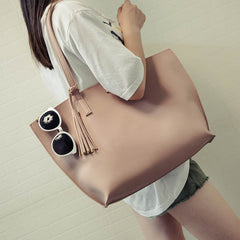 Pink Time Tassel Buckle Single Shoulder Bag