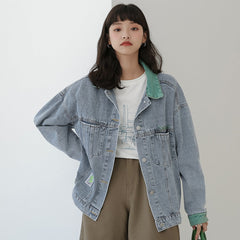 Lined Button Up Denim Jacket