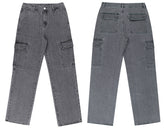 Pocket Mid Waist Cargo Jeans