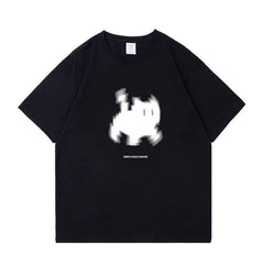 Aesthetic Black Cat Print Oversized T-shirt