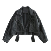 Topstitched Decorative Pu Leather Jacket