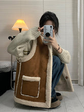 Reversible Lambswool Trim Sleeveless Jacket