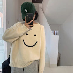 Smiley Face Oversized Sweater