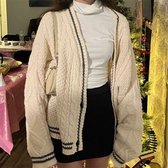 90s Aesthetic Knitted Button Cardigan
