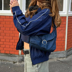 90s Contrast Piping Zip Up Jacket