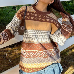 90s Striped Pullover Downtown Sweater