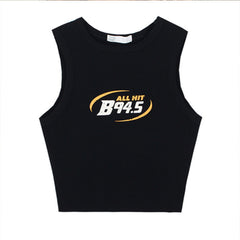 Logo Print Rib Tank Top