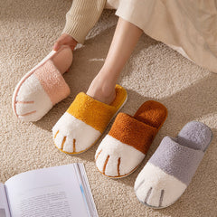 Cat's claw plush slippers