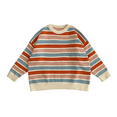 New Korean fan chic small color matching striped sweater