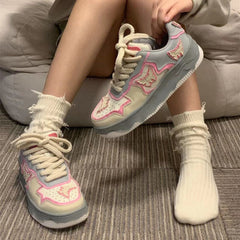 Aesthetic Butterfly Bat Patchwork Sneakers