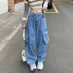 High Street Pocket Baggy Cargo Jeans