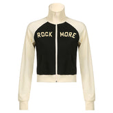 Color Block Zip Up Raglan Long Sleeve Tee