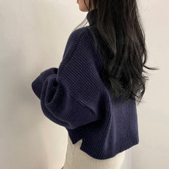 Dark Academia Oversized Crochet Knit Sweater