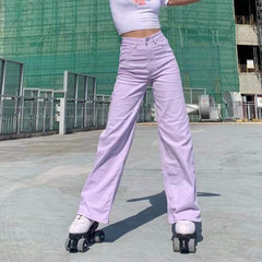 Summer Sweetness Lavender Straight Leg Jeans