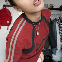 Patchwork Stripe Logo Short Sleeve Tee