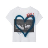 Heart Print Y2K Crop Top