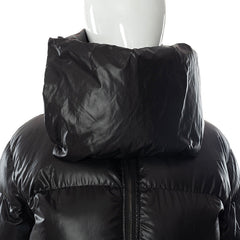 Muffler Scarf Detail Black Puffer Jacket