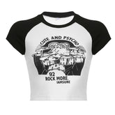 Vintage 90's Print Raglan Short Sleeve Tee