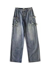 Vintage Wash Star Patch Boyfriend Jeans